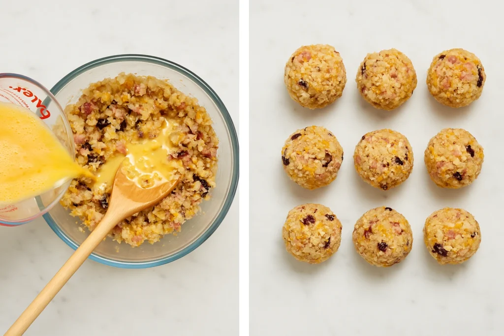 How to Make Cranberry Turkey Stuffing Balls Step by Step