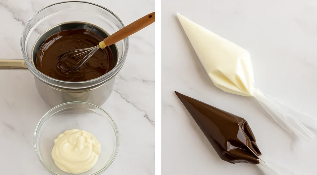 How to Make Chocolate Pretzel Spider Webs
 step by step