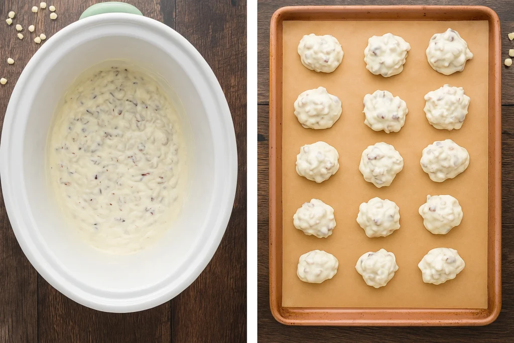 slow-cooker-white-chocolate-cranberry-clusters step by step