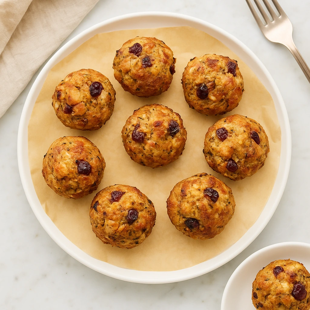 Cranberry Turkey Stuffing Balls